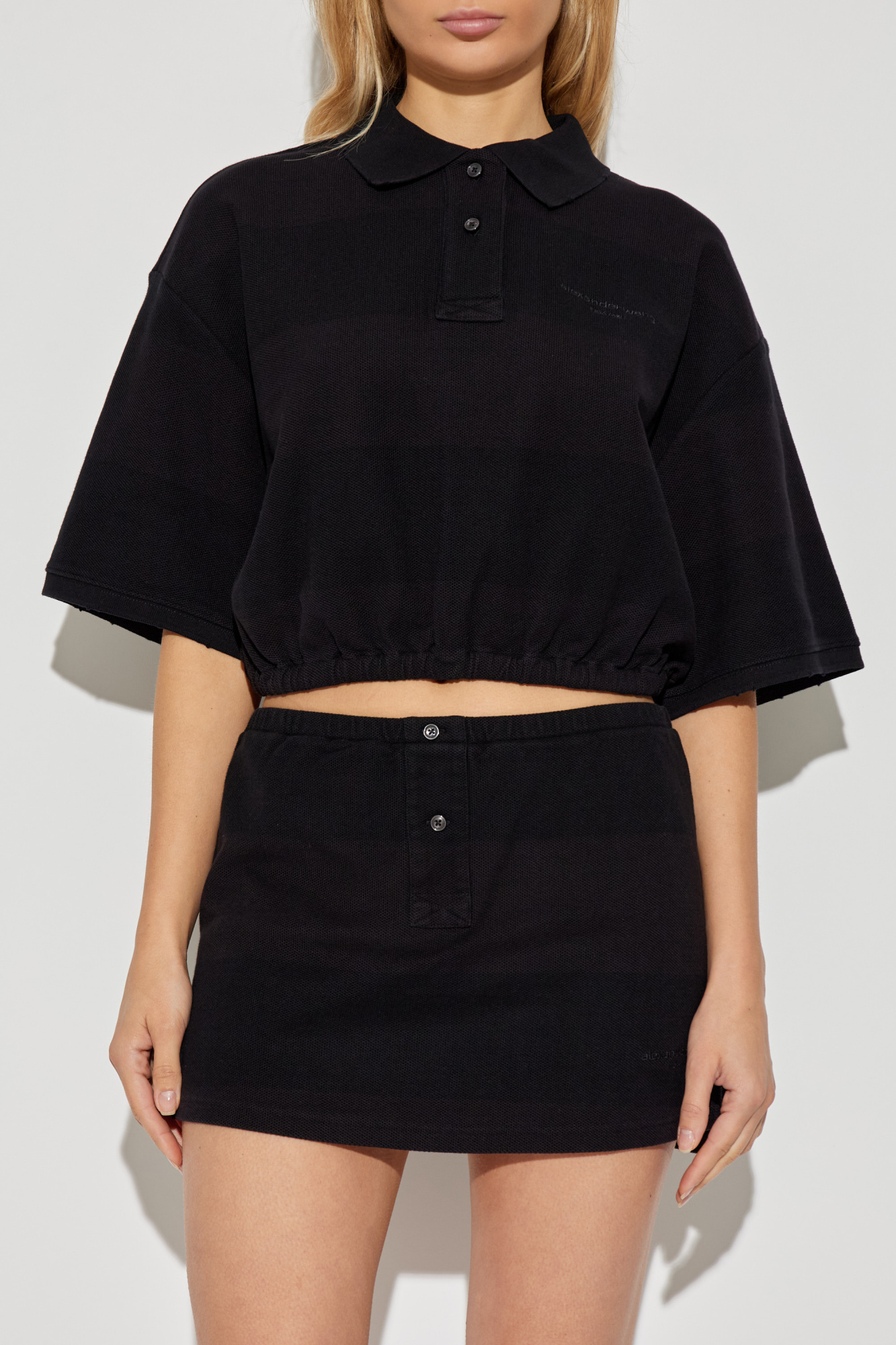 Tシャツ・カットソー Alexander Wang Cropped Jersey Polo Shirt Alexander Wang Cropped Polo Shirt | italist
